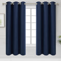 Diraysid Navy Blue Grommet Blackout Curtains for Bedroom Thermal Insulated Room Darkening Curtains Drapes, 42x 63, 2 Panels