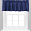 Valea Home Waffle Woven Textured Valance Curtains for Bathroom Water Repellent Window Covering Short Window Curtain, Navy Blue, 