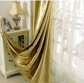MYRU 1 Pair Semi-Blackout Gold Curtains for Living Room Bedroom Grommet Top Golden Curtains for Windows (Shiny Gold, 2 x 52 x 96
