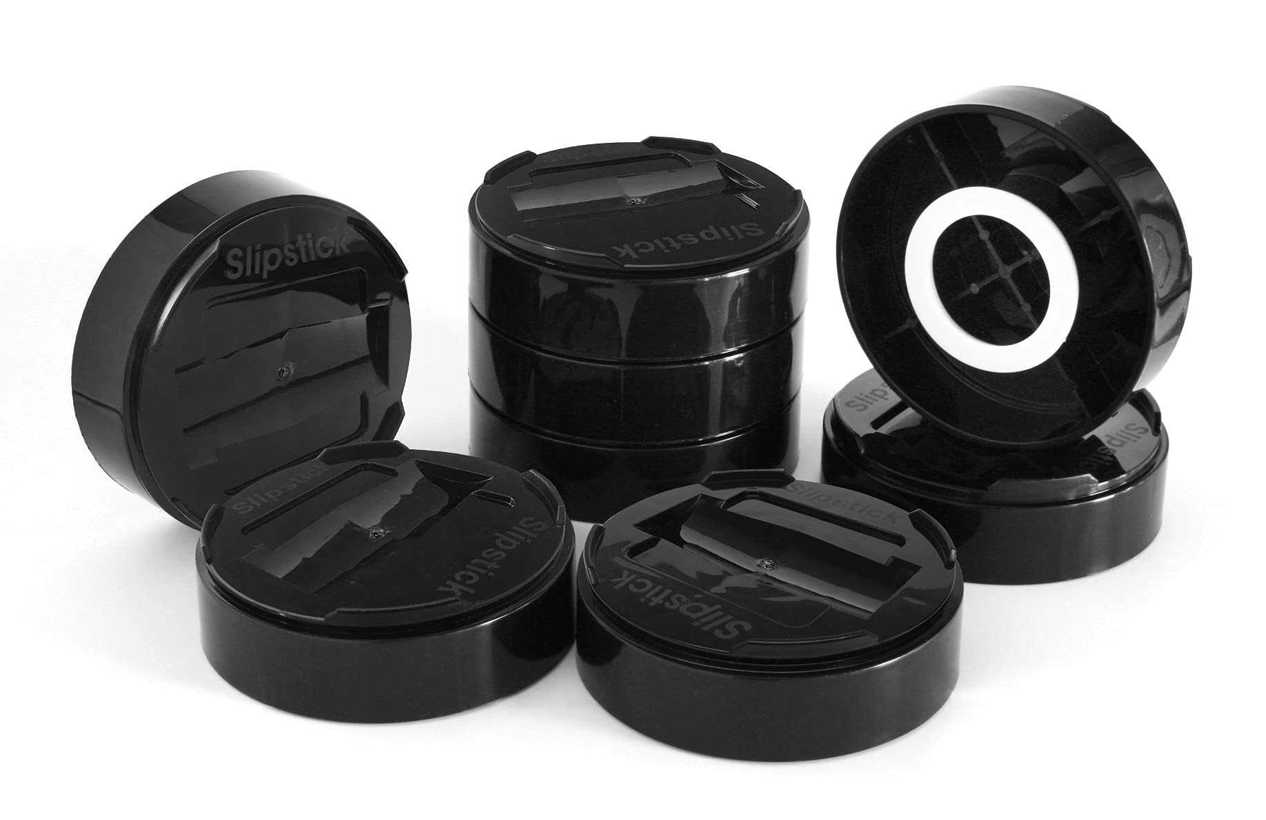 Stack-Its 1 Inch Adjustable Bed Risers/Furniture Risers (Set of 8) Lifts Height 1, 2 or 3 - Black Heavy Duty Risers for Desks, C