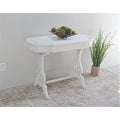 International Caravan Furniture Piece Windsor Carved Wood Writing Table with Flip-up Drawers