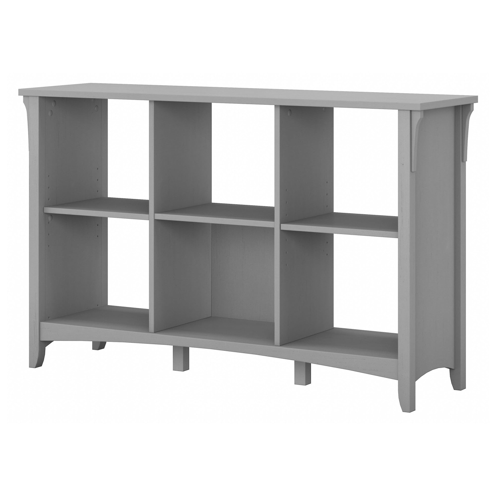 Bush Furniture Salinas 6 Cube Organizer in Cape Cod Gray, Office Storage Solution, Home Organizer with Open Shelving, Compact Un