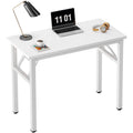 Need Folding Computer Desk - 31.5 Inch Foldable Office Writing Work Study Kids Student Teacher Home Bedroom Table, White