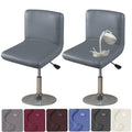 HFCNMY Bar Stool Chair Covers, 2 Pack Stretch Waterproof PU Bar Stool Covers with Backs Washable Bar Chair Covers Swivel Barstoo