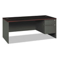 Hon 38293Rns 38000 Series Right Pedestal Desk, 72W X 36D X 29-1/2H, Mahogany/Charcoal