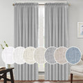 PrinceDeco Dove Grey Linen Curtains for Bedroom Linen Window Curtains 84 Inches Long Light Filtering Country Rustic Linen Curtai