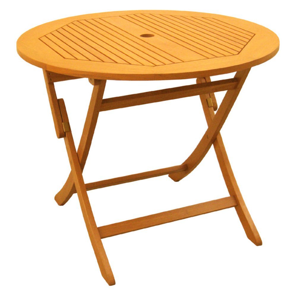 International Caravan Furniture Piece Royal Tahiti Outdoor 36 Round Wood Folding Table