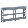 Convenience Concepts Oxford 2-Drawer Console Table with Shelves, 60, Gray