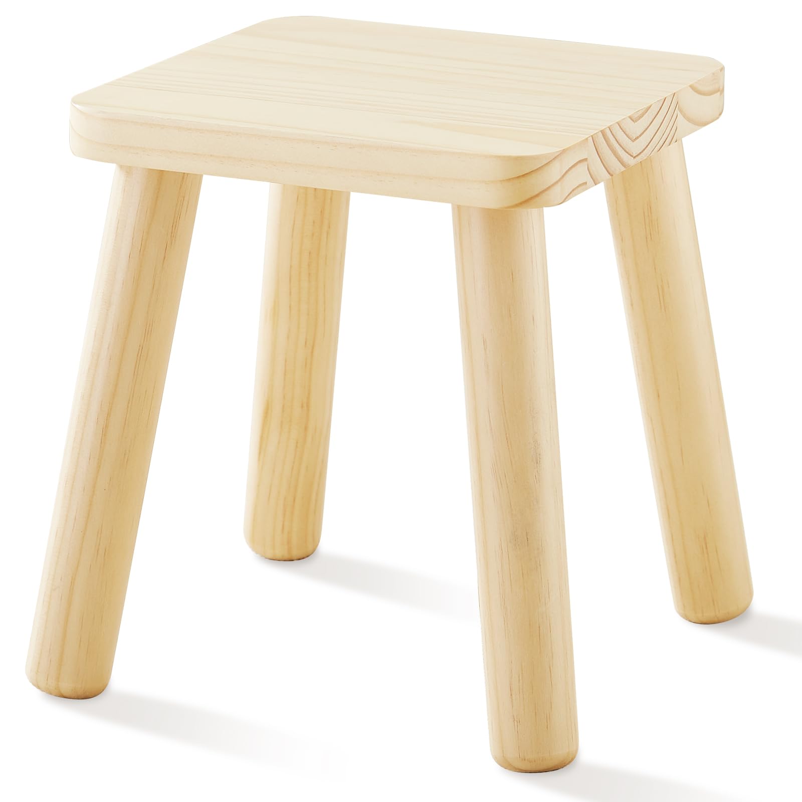 Beright Wooden Step Stool for Kids, Childrens Stool fit with Sensory Table, Sturdy Sitting Stool with Assembled Four-Legged, fo