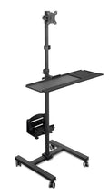 Mount-It! Computer Cart, Rolling Computer Desk, Mobile Desk Workstation with Monitor Mount for up to 32 Screen, Full Keyboard Tr