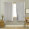 Joydeco 100% Black Out Curtains 63 inch Long 2 Panels Burg Natural Blackout Linen Drapes for Bedroom Living Room Darkening Curta