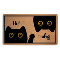 Cute Cat Door Mat 18x30 Inch, Faux Coco Coir Doormat with Non-Slip PVC Backing, Cats Printed Durable Welcome Mat for Outdoor Ind