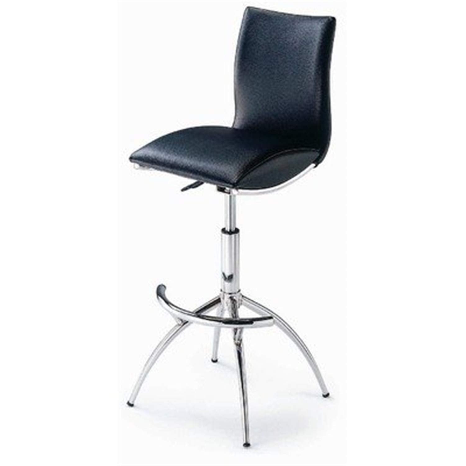 New Spec Inc Contemporary Black Barstool w Metal Frame