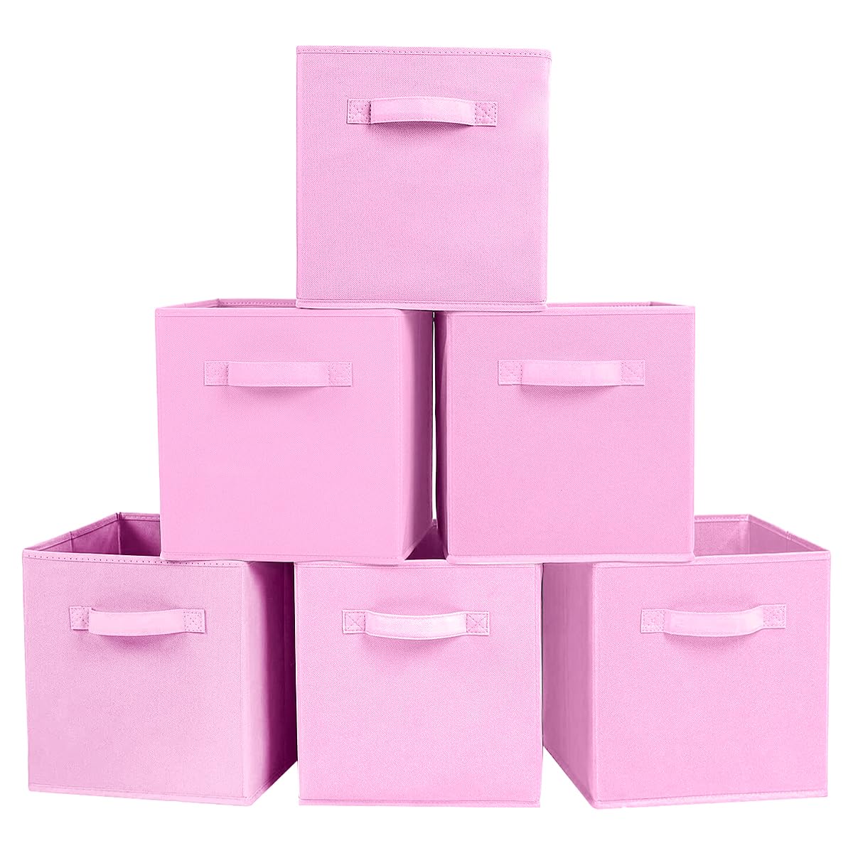 PowerKing Collapsible Storage Cubes with Handles, Fabric Foldable Bins for Closet Shelves, Durable Organization Storage Bins, 10
