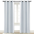NICETOWN Cloud Grey Window Curtain and Drape Easy Care Solid Thermal Insulated Grommet Room Darkening Drapery for Kids Room (1 
