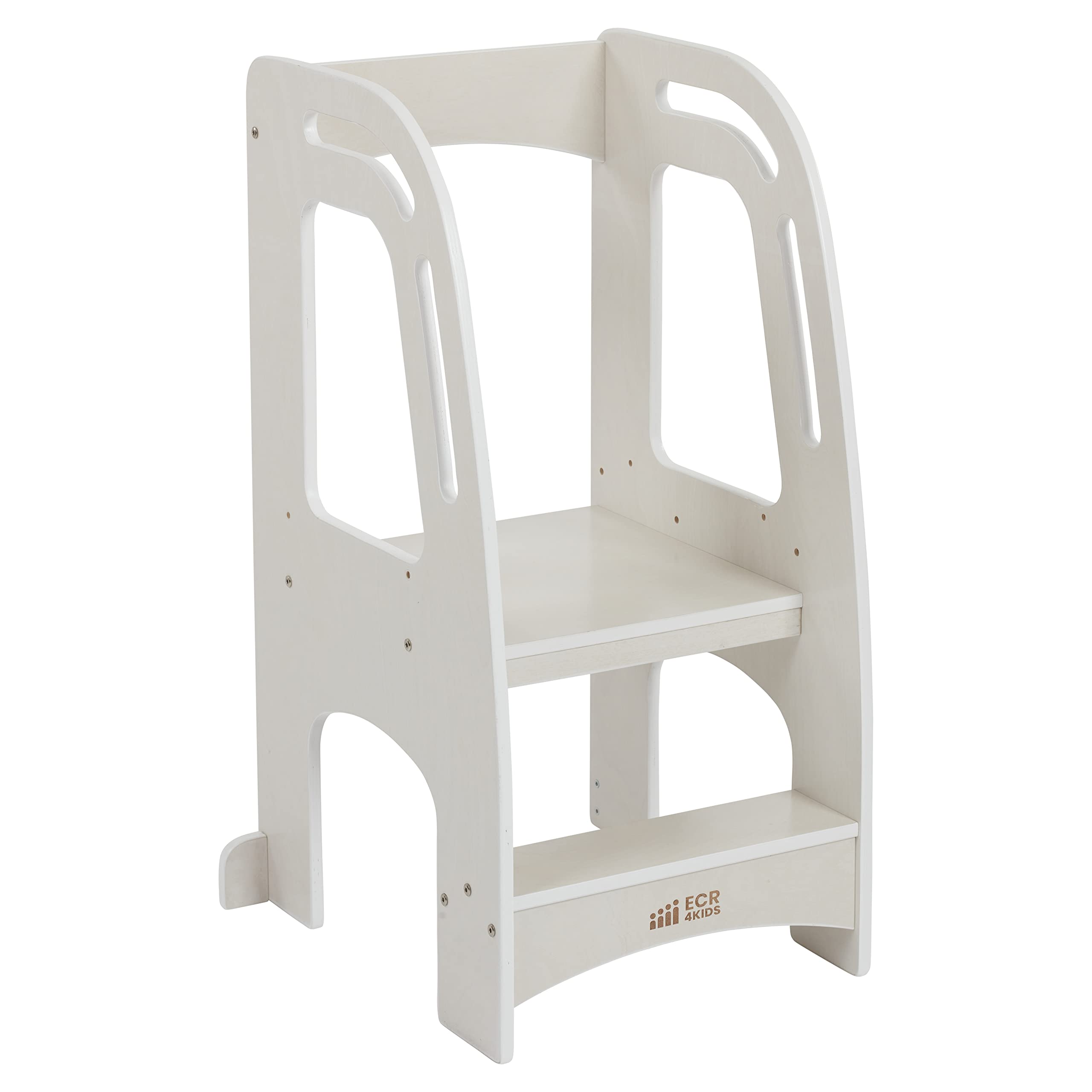 ECR4Kids Chefs Helper Kitchen Tower, Step Stool, White Wash