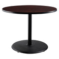National Public Seating NPS 36 Round Cafe Table with Round Base, 30 Height, Particleboard Core/T-Mold, Mahogany Top, Black Frame