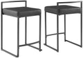 Crosley Furniture Harlowe Upholstered Seat Counter Height Bar Stools Set of 2, Kitchen and Dining, Matte Black