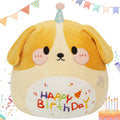ARELUX Jumbo 18in Cute Dog Cuddle Plush Soft Stuffed Animal Large Birthday Pillow Kids Huggable Puppy Plushie Toy Big Size Happy