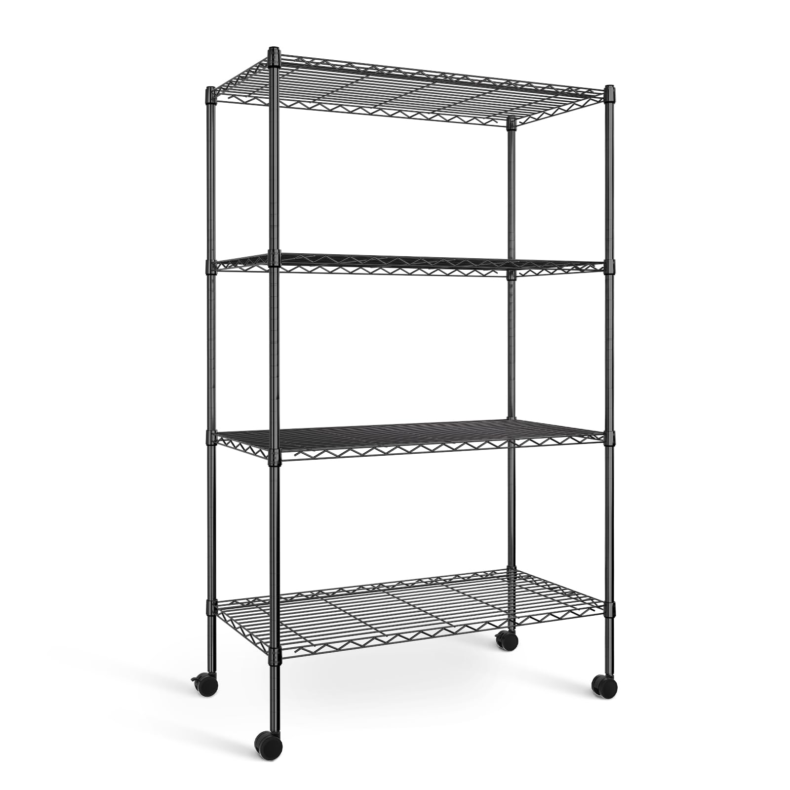 Simple Deluxe Heavy Duty 4-Shelf Storage Shelving Unit, 36 D x 14 W x 55.91 H Steel Organizer Wire Rack 1000Lb Capacity, Black