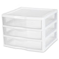 Sterilite 3-Pack 3 Drawer Plastic Storage, Stackable Dresser Organizer Drawers, White