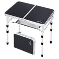 Sportneer Camping Table: Adjustable Height Small Folding Table 23.6 L x 15.7 W 4 Height with Mesh Layer - Compact & Portable Cam