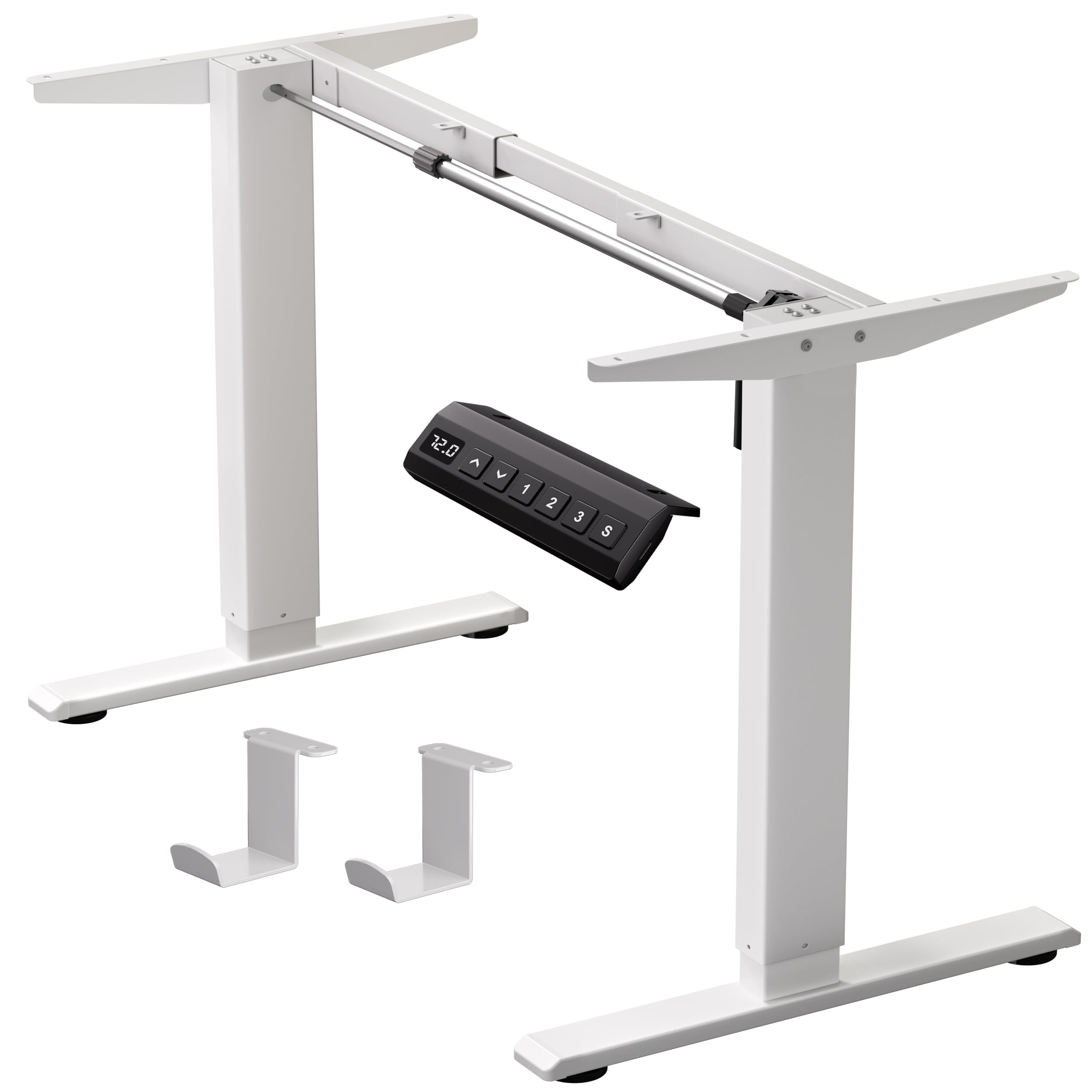 GallopFun Standing Desk Frame for 37 to 77.5 Desktop, Electric Height Adjustable Desk Legs, 176 lbs Motorized Desk Legs Workstat