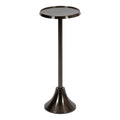 Kate and Laurel Sanzo Decorative Modern Pedestal Side Table for Use as Indoor Plant Stand or Bedroom Nightstand, 9x9x23, Pewter