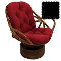 International Caravan Furniture Piece Swivel Rocker with Twill Cushion, Black