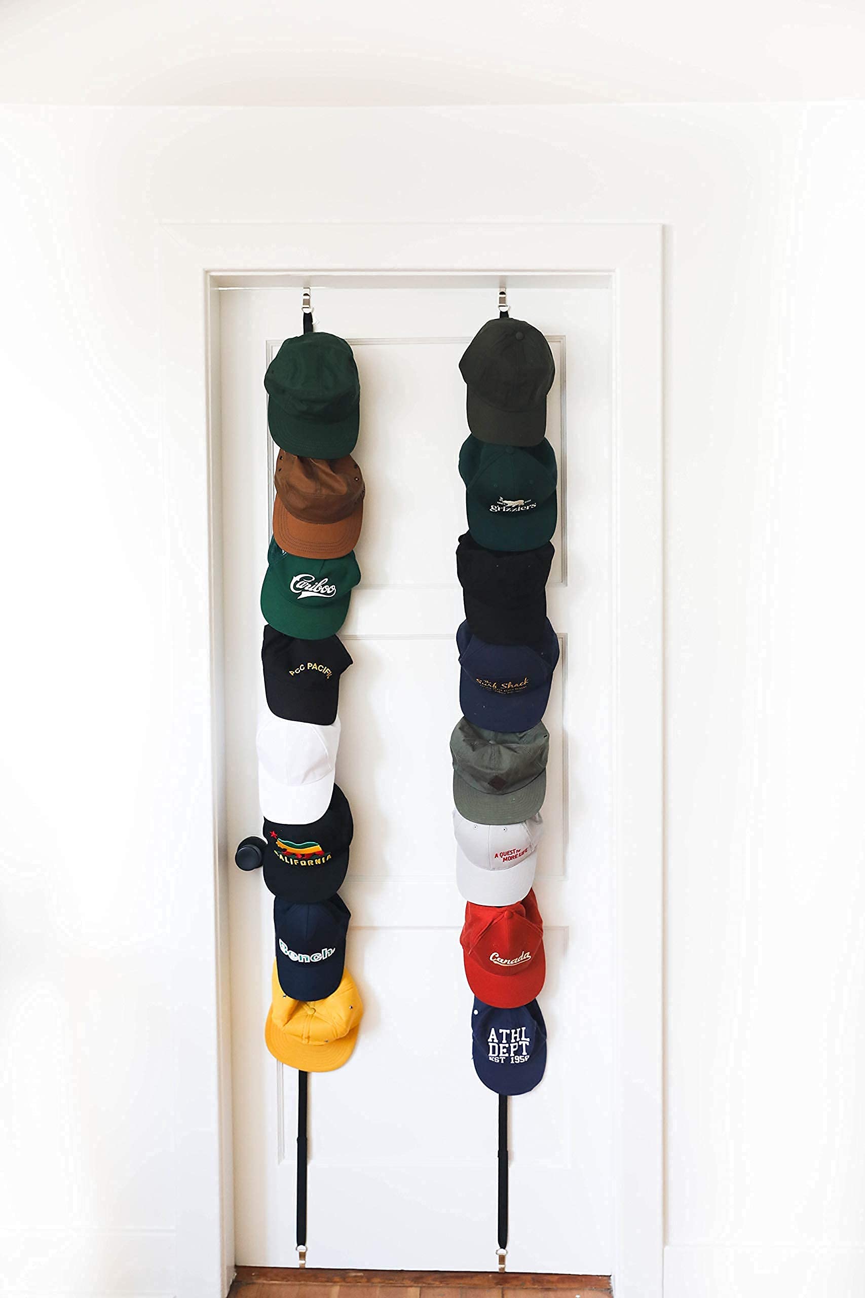 Cap Rack 2 Pack - Holds up to 16 Caps for Baseball / Ball Caps - Best Over Door Closet Organizer for Men, Boy or Women Hat Colle