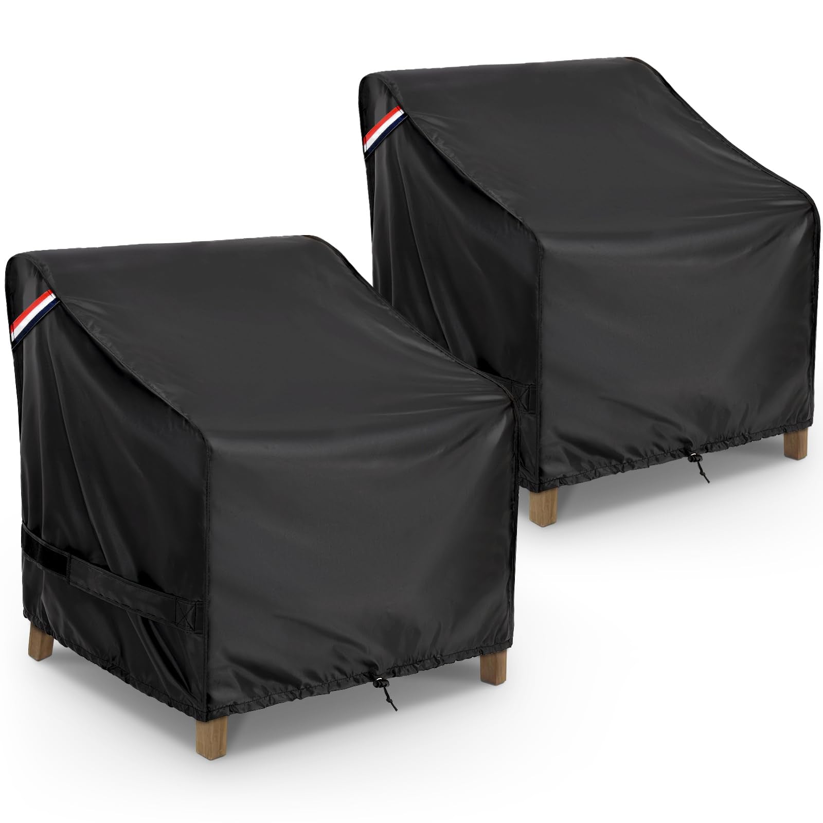 KylinLucky Waterproof Patio Chair Covers 2 Pack 38Wx31Dx29H Inches, All Weather Heavy Duty Outdoor Furniture Covers Black