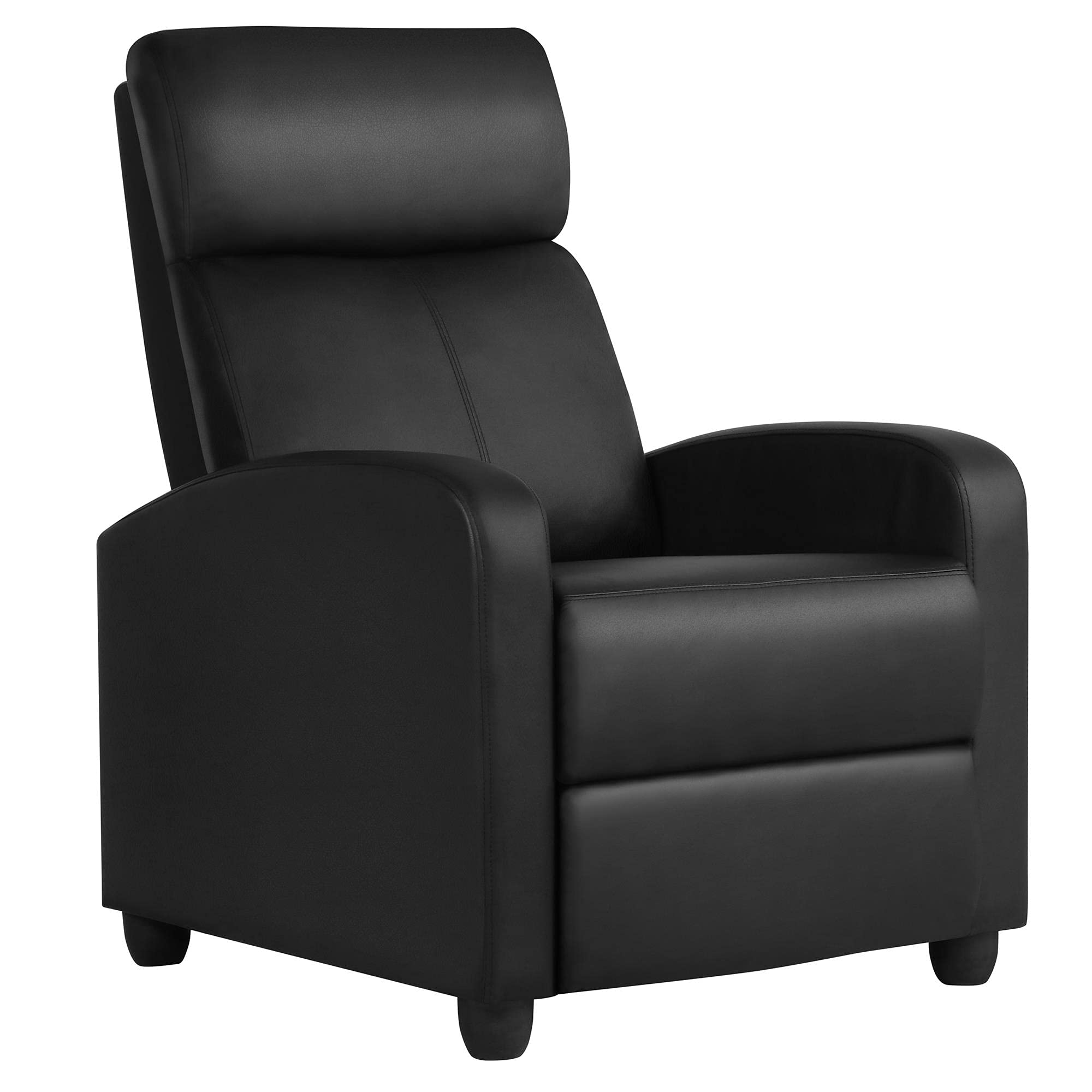 Yaheetech Recliner Chair PU Leather Recliner Sofa Home Theater Seating with Lumbar Support Overstuffed High-Density Sponge Push 