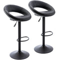 Vogue Furniture Direct Adjustable Bar Stools, Modern Cute PU Leather Swivel Barstools with Hollow Back, Airlift Counter Height B