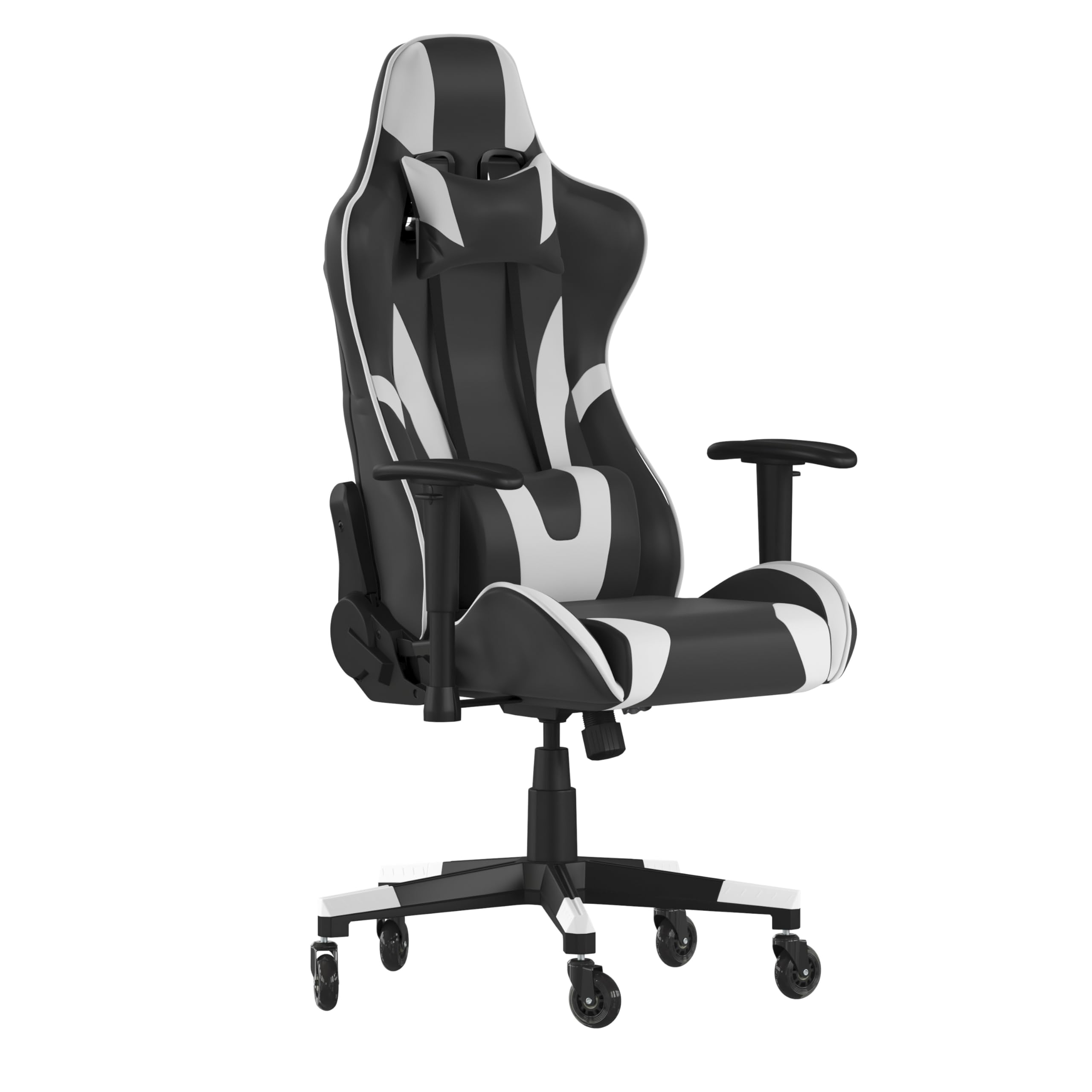 Flash Furniture X20 Gaming Chair Racing Office Computer PC Adjustable Chair - Black LeatherSoft Upholstery - Reclining Back - Ro