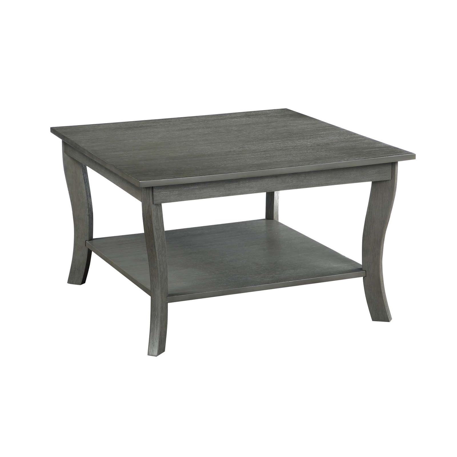 Convenience Concepts American Heritage Square Coffee Table, Wirebrush Dark Gray