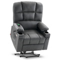 MCombo Medium Lay Flat Dual Motor Power Lift Recliner Chair Sofa with Massage and Heat for Elderly People, Infinite Position, Fa