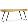 SIMPLIHOME Lowry Modern Industrial 72 inch Wide Large Desk in Oak for The Office Desk, Writing Table, Workstation and Study Tabl
