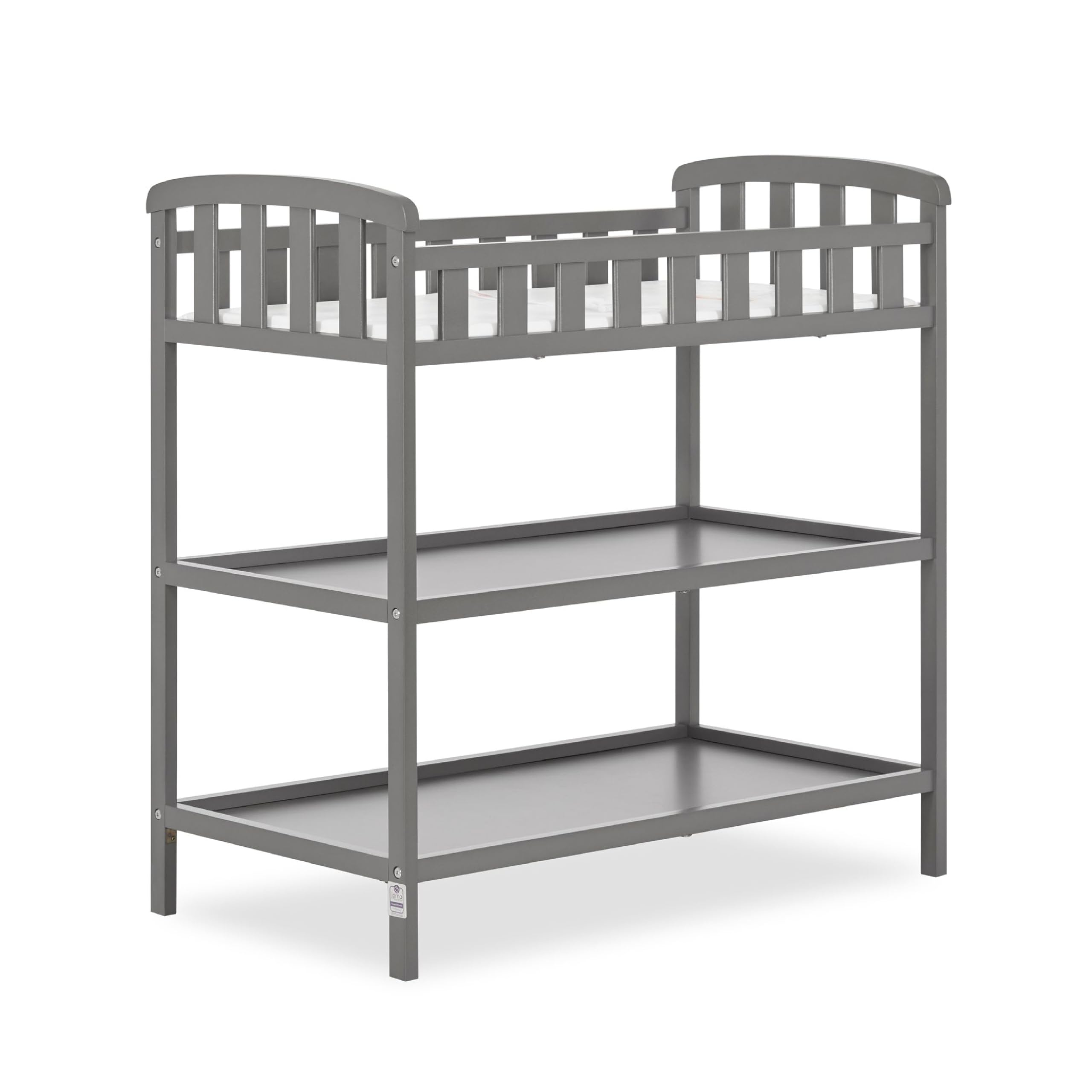 Dream On Me Emily Changing Table In Steel Grey, Comes With 1 Changing Pad, Features Two Shelves, Portable Changing Station, Made
