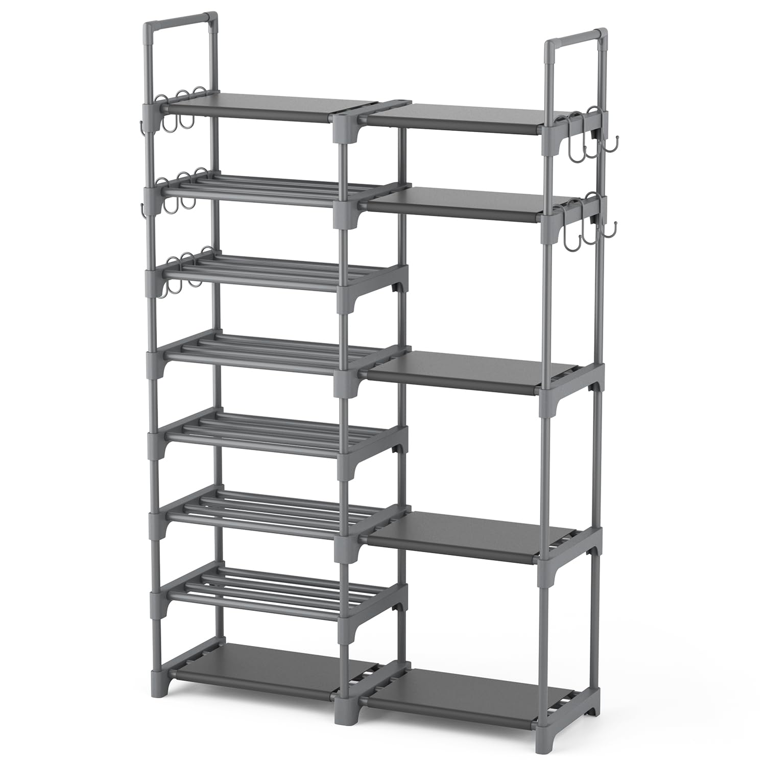 ROJASOP Shoe Rack, Shoe Storage Organizer for Closet Entryway Garage Bedroom, 8 Tier Tall Metal Shoe Shelf for 26-32 Pairs Boots