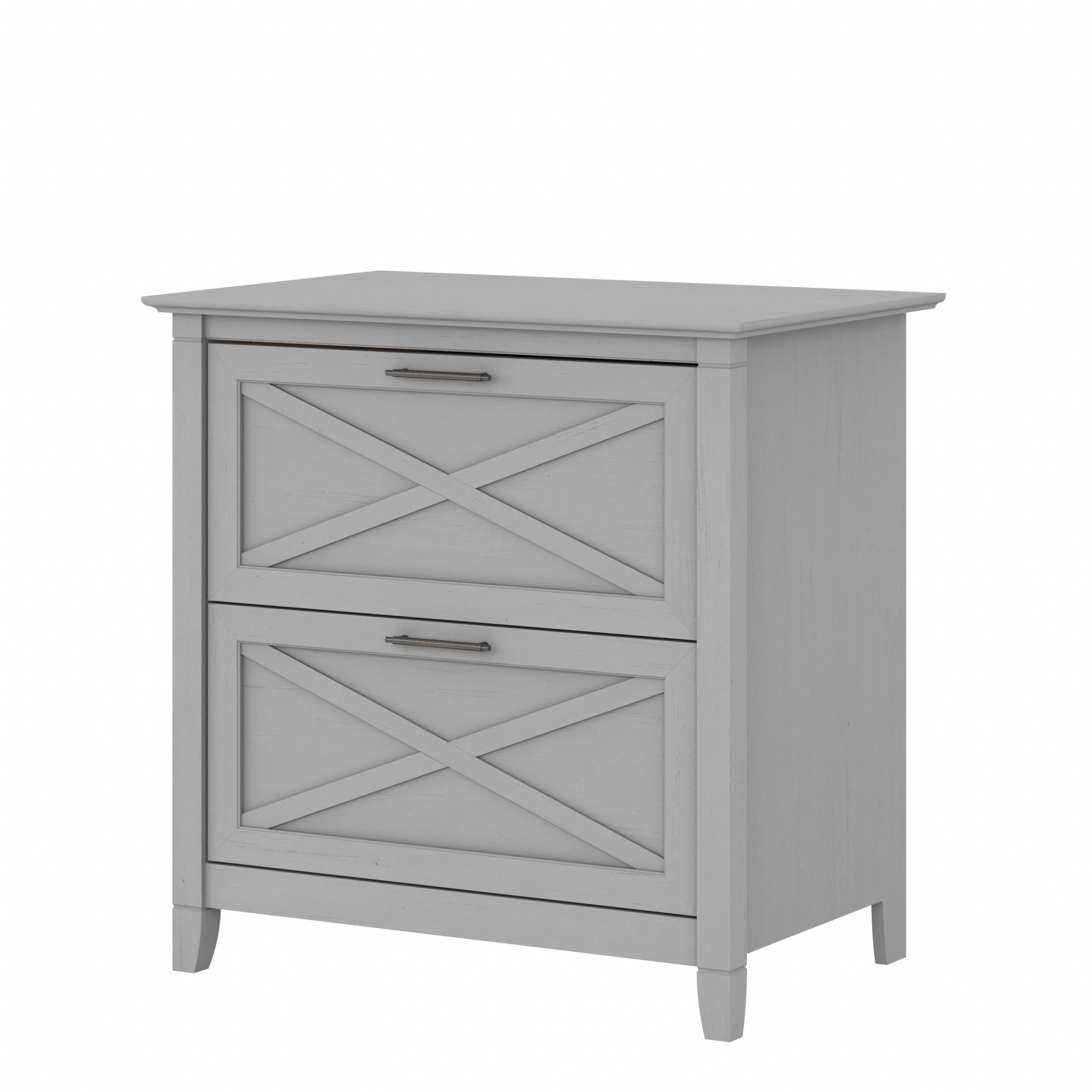 Bush Furniture Key West 2 Drawer Lateral File Cabinet in Cape Cod Gray | Document Storage for Home Office | Accent Chest with Dr