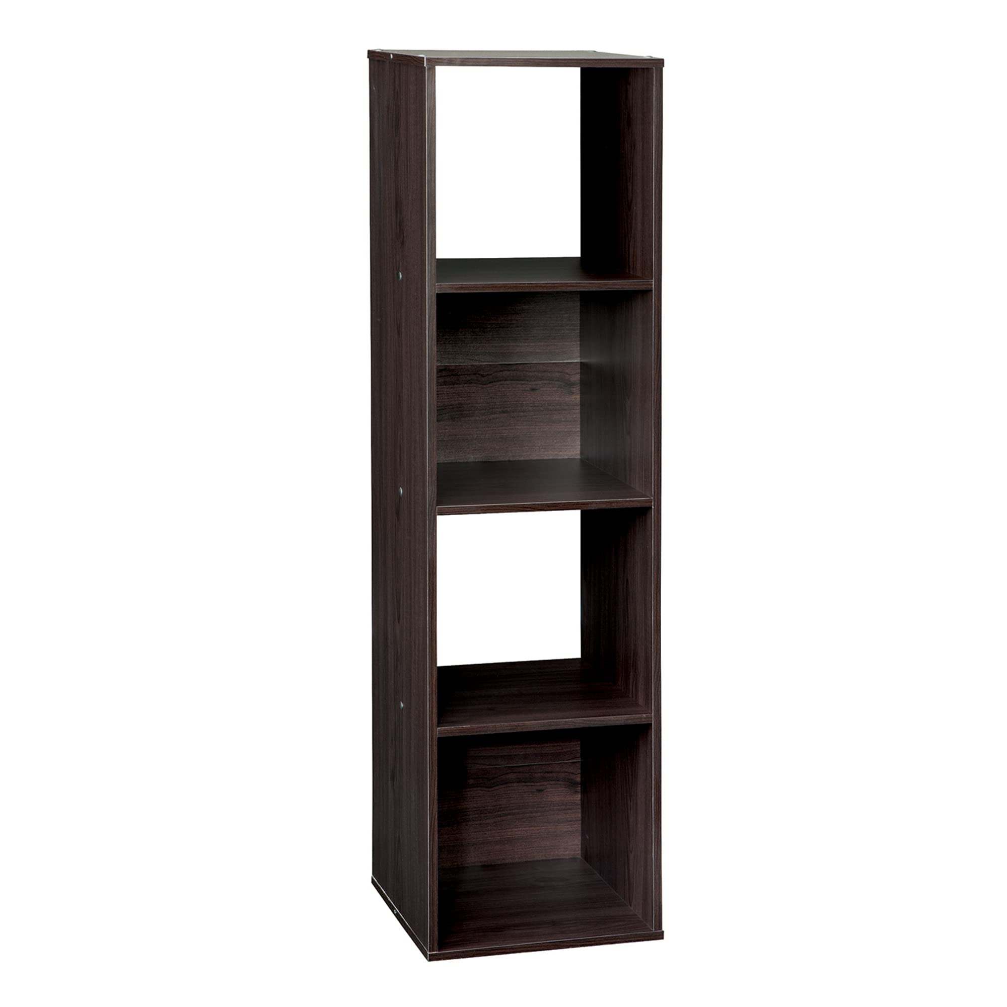 ClosetMaid Cubeicals 4 Cube Storage Shelf Organizer, Stackable, Vertical or Horizontal, Easy Assembly, Wood, Espresso Finish