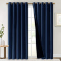 NICETOWN 100% Blackout Cold Blocking Curtain Set, Thermal Insulated & Energy Efficiency Window Draperies for Guest Room, Full Sh