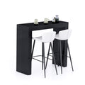 Mobili Fiver, Evolution High Table 47.2 x 15.7 in, Ashwood Black, High Top Table for 2 People, Bar Table, Kitchen Island, Counte
