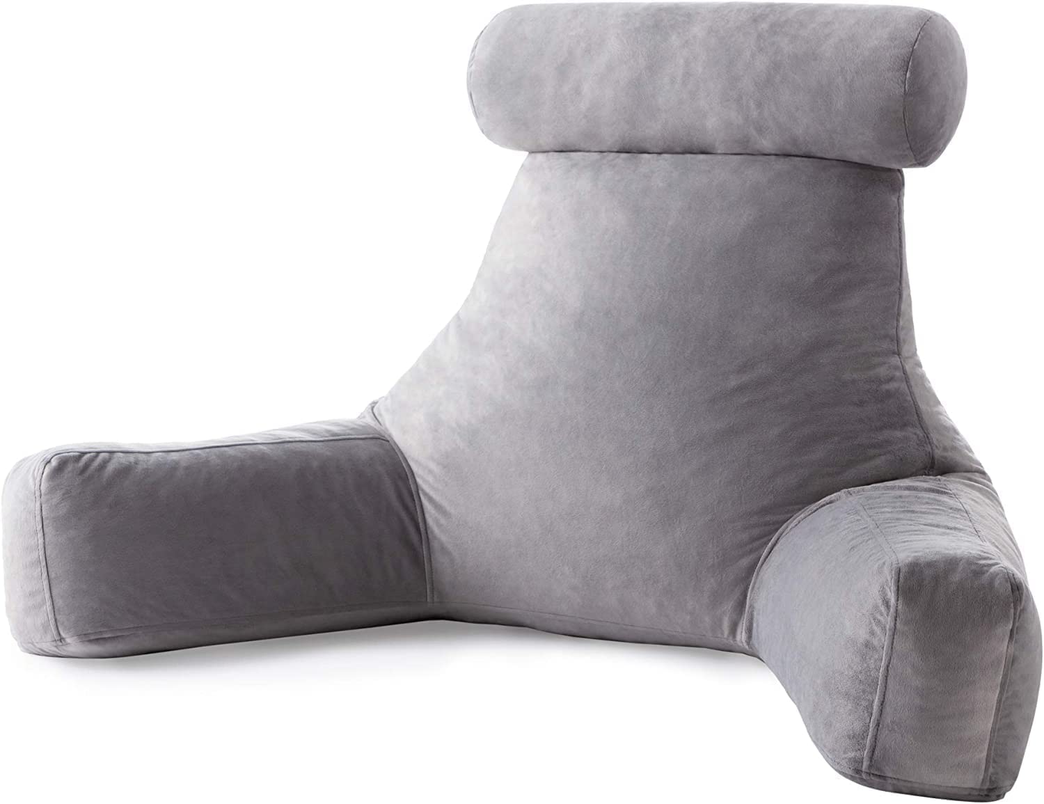 LINENSPA Reading Pillow with Shredded Memory Foam- Back Pillow for Sitting in Bed, Reading, Gaming, Watching TV - Chair Pillow w