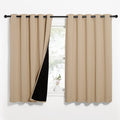 NICETOWN Bedroom Full Blackout Curtain Panels, Super Thick Insulated Window Covers, Complete Blackout Draperies with Black Liner