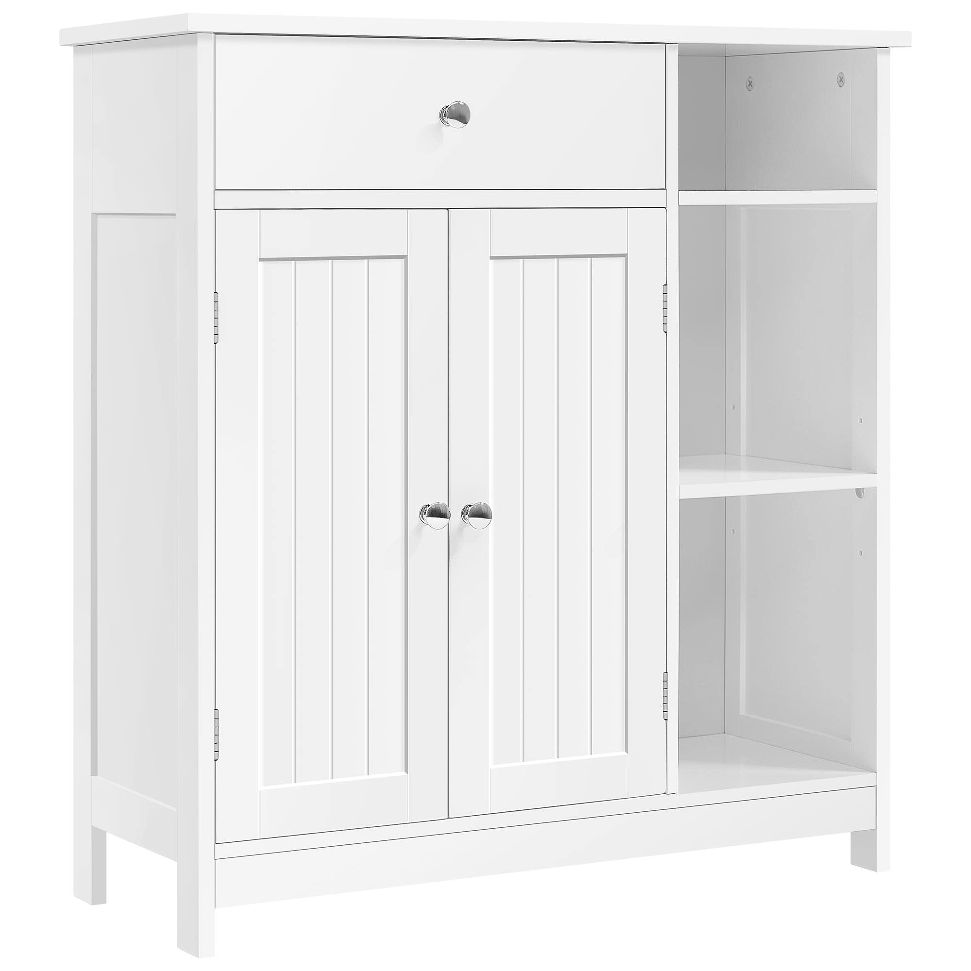 Yaheetech Bathroom Floor Cabinet, Kitchen Freestanding Storage Organizer, Large Side Cabinet with Doors, Drawer & Adjustable She