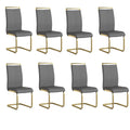 AZmac Modern Leather Dining Chairs Set of 8,Armless Kitchen Chairs,Dining Room Chairs with Upholstered Padded Seat and Sturdy Go