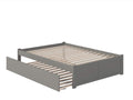 AFI Concord Queen Size Platform Bed with Footboard & Twin XL Trundle in Grey