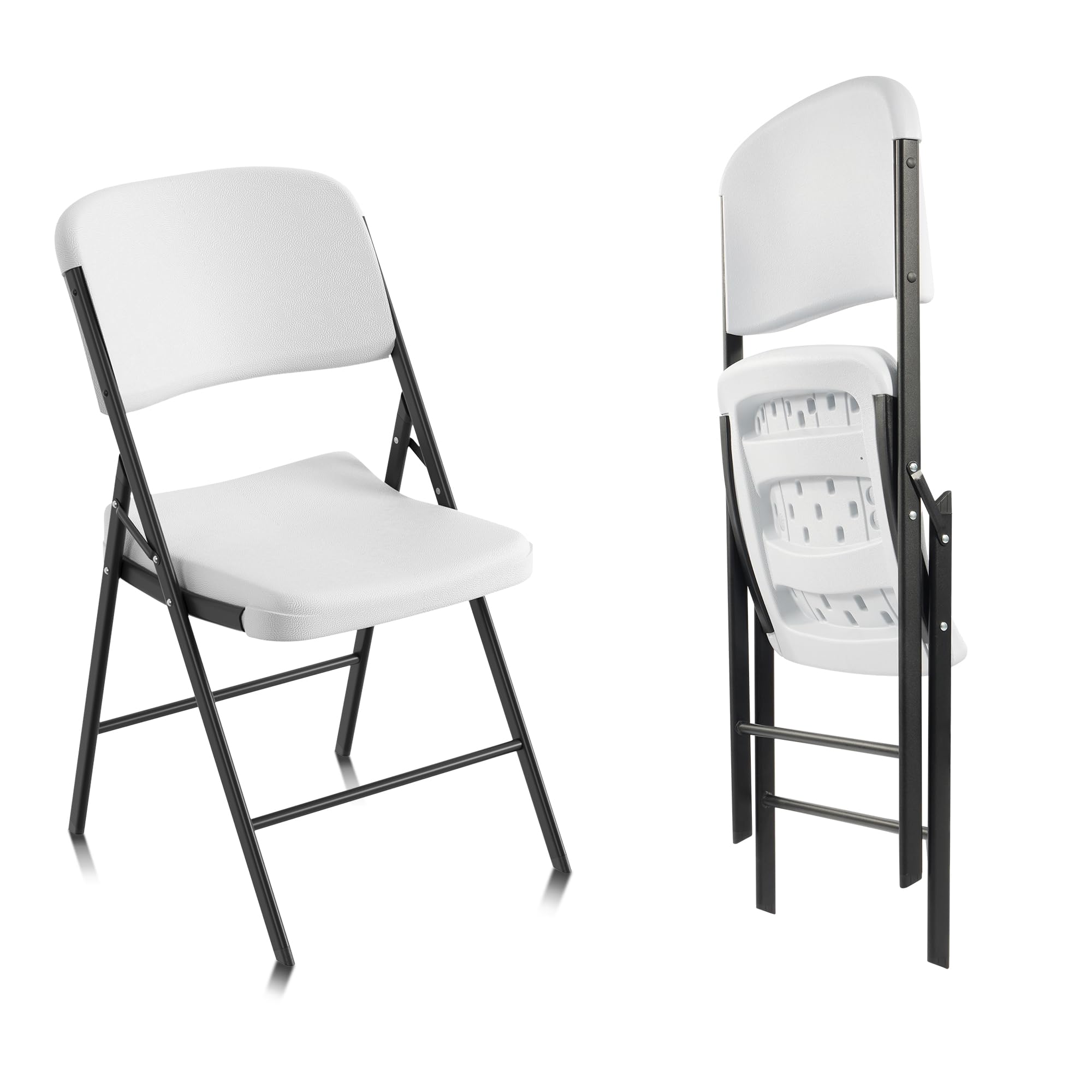 Elevon Folding Chairs Heavy Duty Plastic Chairs with 350-Pound Capacity for Home Office Camping Kitchen Dining Wedding Party Eve