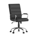 Flash Furniture Whitney Mid-Back Swivel LeatherSoft Desk Chair with Padded Seat and Armrests, Adjustable Height Padded Office Ch